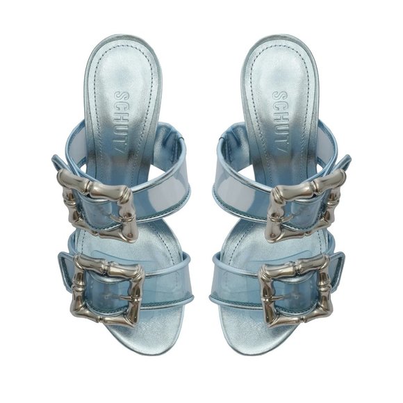 $89 NWT (7) SCHUTZ Buckle Leather Sandals - Picture 4 of 7